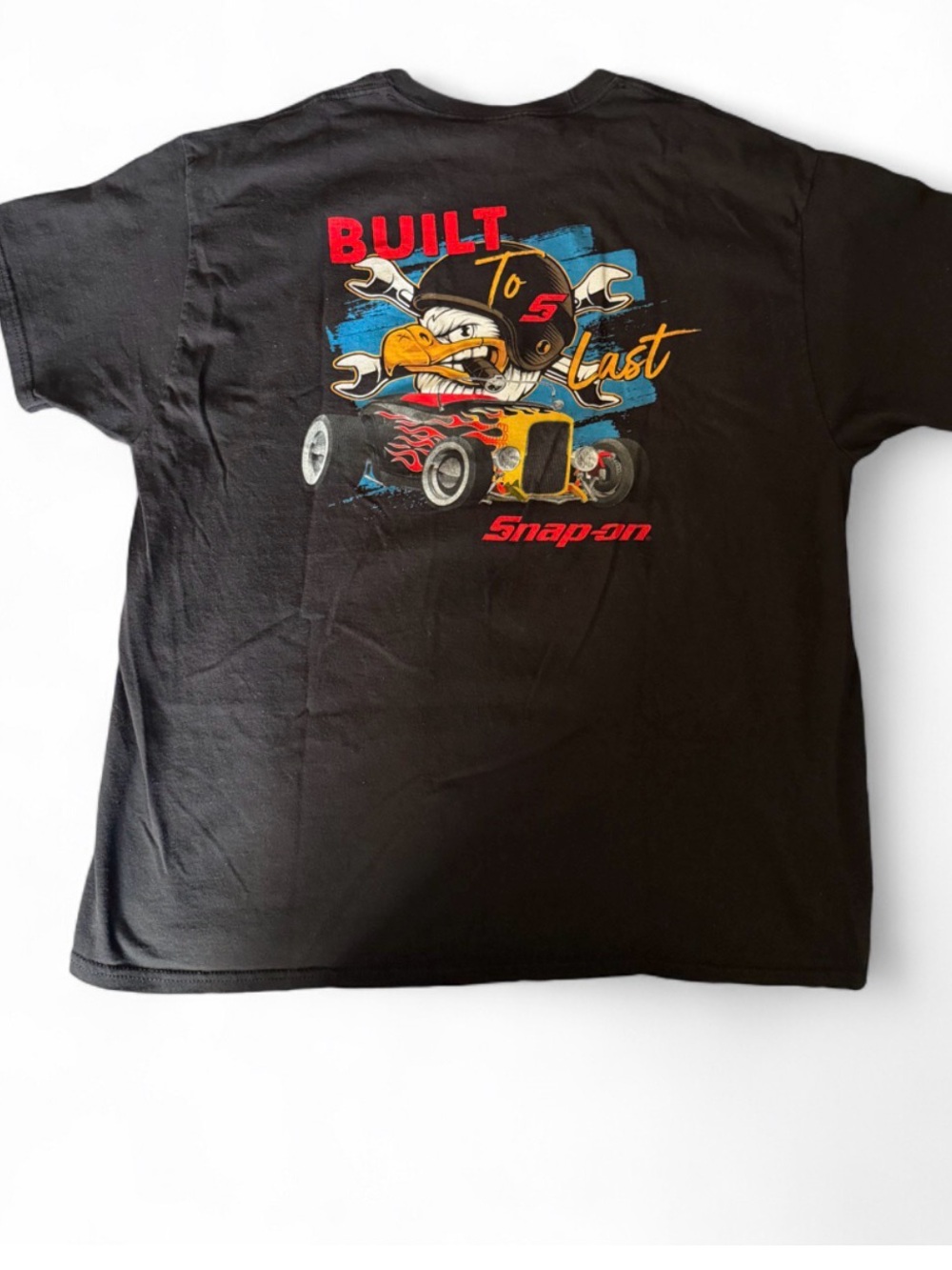 Snap-on Black T‑Shirt with Racing Eagle Graphic